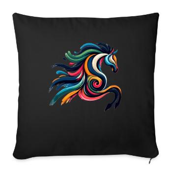 Abstract horse horse - Sofa pillowcase 17,3'' x 17,3'' (45 x 45 cm) - black - Front