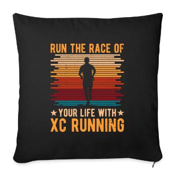 Cadeau de course XC amusant XC Runner Edition - Housse de coussin décorative 45 x 45 cm - noir - Devant