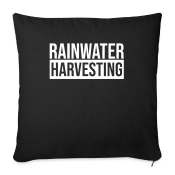 Récupération de l’eau de pluie - Housse de coussin décorative 45 x 45 cm - noir - Devant
