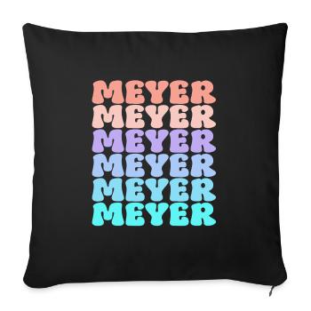 Nom de famille Meyer Retro - Housse de coussin décorative 45 x 45 cm - noir - Devant