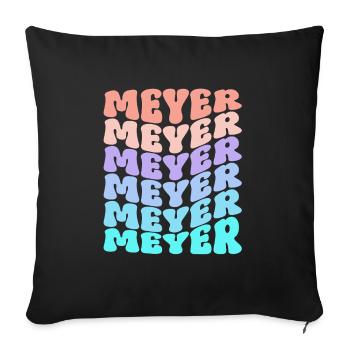 Meyer Retro Family Surname Gift - Sofa pillowcase 17,3'' x 17,3'' (45 x 45 cm) - black - Front