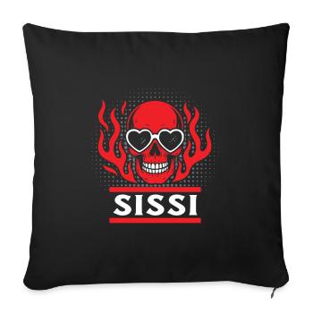 Biker Couple in Österreich für Frau - Sofakissenbezug 45 x 45 cm - Schwarz - Vorne