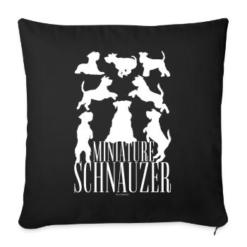 Zwergschnauzer - Sofakissenbezug 45 x 45 cm - Schwarz - Vorne