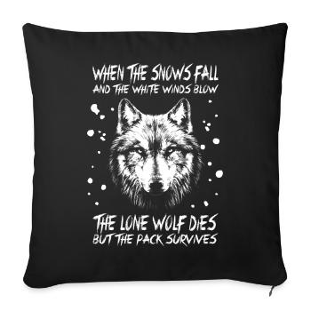 The Lone Wolf Dies - Sofa pillowcase 17,3'' x 17,3'' (45 x 45 cm) - black - Front