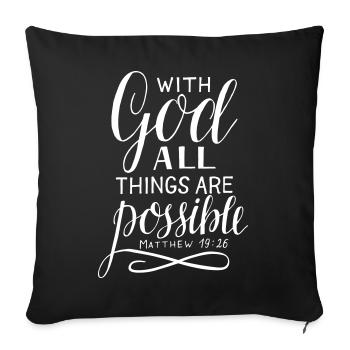 With God - Sofa pillowcase 17,3'' x 17,3'' (45 x 45 cm) - black - Front