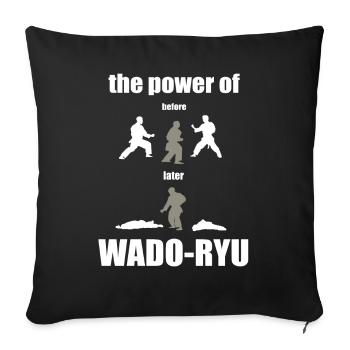 Wado-Ryu, Chemin de l’Ami - Karaté T Shirt - Housse de coussin décorative 45 x 45 cm - noir - Devant
