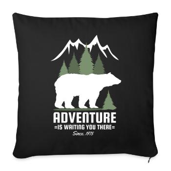 Nature lovers hiking nature trees mountains bear cool - Sofa pillowcase 17,3'' x 17,3'' (45 x 45 cm) - black - Front