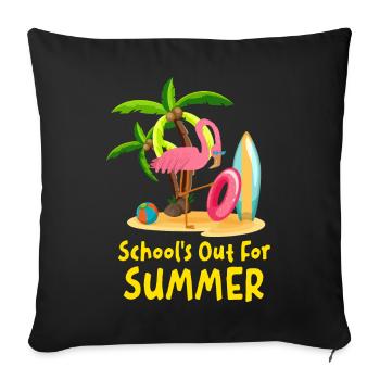 Schools Out For Summer Flamingo Last Day of School - Sofa pillowcase 17,3'' x 17,3'' (45 x 45 cm) - black - Front
