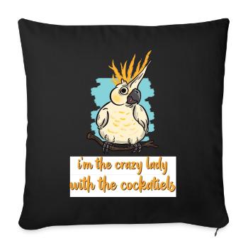 Cockatiel lover | Pet Bird Gift - Sofa pillowcase 17,3'' x 17,3'' (45 x 45 cm) - black - Front
