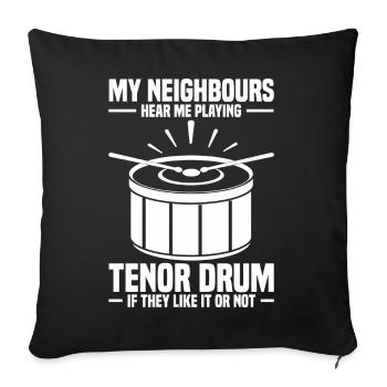Tenortrommel Spieler Blaskapelle Musiker Geschenk - Sofakissenbezug 45 x 45 cm - Schwarz - Vorne
