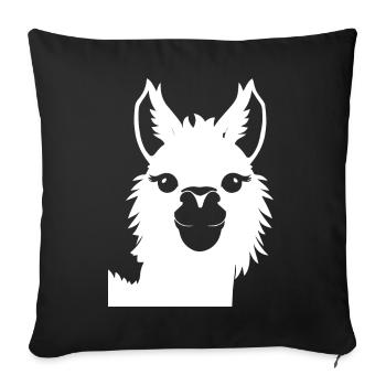 Funny Llama Silhouette Cheeky Fun Llamas - Sofa pillowcase 17,3'' x 17,3'' (45 x 45 cm) - black - Front