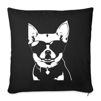 Funny Chihuahua wearing Sunglasses Chihuahuas - Sofa pillowcase 17,3'' x 17,3'' (45 x 45 cm) - black - Front