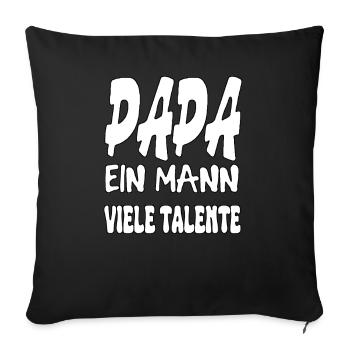 Papa, un homme, de nombreux talents... - Housse de coussin décorative 45 x 45 cm - noir - Devant