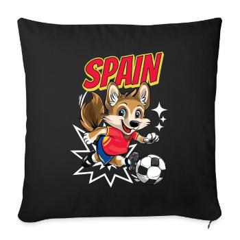Soccer Spain Dog Animal Soccer Fan Team - Sofa pillowcase 17,3'' x 17,3'' (45 x 45 cm) - black - Front