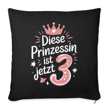 Birthday Gift 3 Years Children's Birthday - Sofa pillowcase 17,3'' x 17,3'' (45 x 45 cm) - black - Front