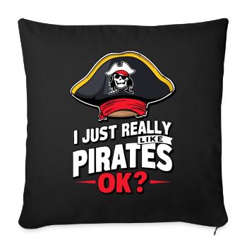 Pirate Pirate Carnaval Halloween - Housse de coussin décorative 45 x 45 cm - noir - Devant