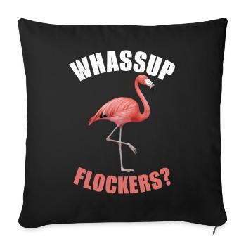 Flamingo Animal Pink - Sofa pillowcase 17,3'' x 17,3'' (45 x 45 cm) - black - Front