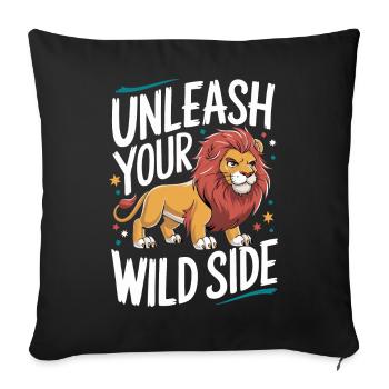 Lion Lion Animal Africa - Sofa pillowcase 17,3'' x 17,3'' (45 x 45 cm) - black - Front