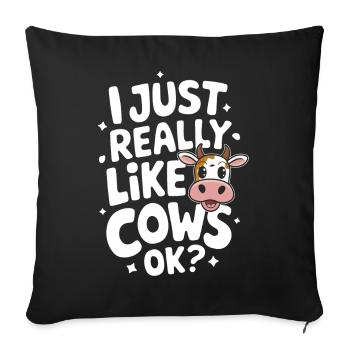 Éleveur de vaches Ferme Éleveur de vaches - Housse de coussin décorative 45 x 45 cm - noir - Devant