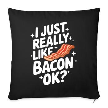 Bacon Frühstück Speck - Sofakissenbezug 45 x 45 cm - Schwarz - Vorne