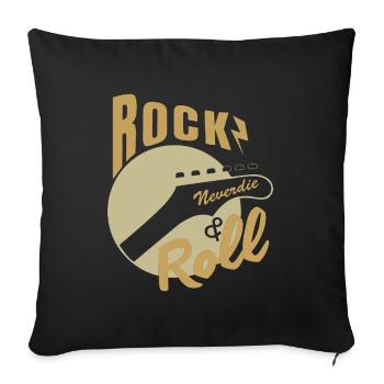 Rock and roll - Sofa pillowcase 17,3'' x 17,3'' (45 x 45 cm) - black - Front