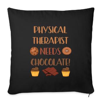 Cadeau de physiothérapie kinésithérapeute - Housse de coussin décorative 45 x 45 cm - noir - Devant