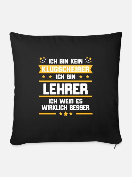 Lehrer - Sofakissenbezug 45 x 45 cm - Schwarz