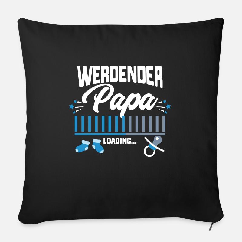 expectant dad birth son daughter loading - Sofa pillowcase 17,3'' x 17,3'' (45 x 45 cm) - black