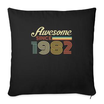 Awesome1982 birthday retro vintage gift - Sofa pillowcase 17,3'' x 17,3'' (45 x 45 cm) - black - Front