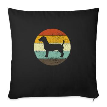 Jack Russel Terrier chien rétro cadeau - Housse de coussin décorative 45 x 45 cm - noir - Devant