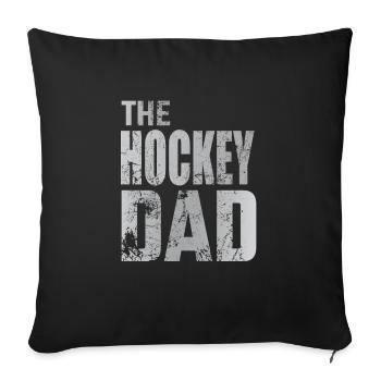Cadeau de rondelle de gardien de but de papa de hockey sur gazon de papa de hockey - Housse de coussin décorative 45 x 45 cm - noir - Devant