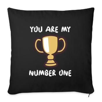 Coupe you are my number one - Housse de coussin décorative 45 x 45 cm - noir - Devant