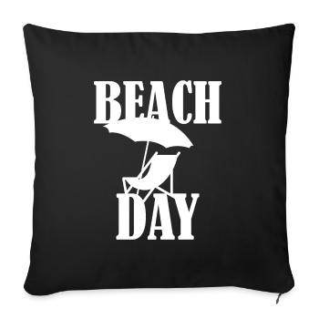 Chaise longue Beach Day - Housse de coussin décorative 45 x 45 cm - noir - Devant