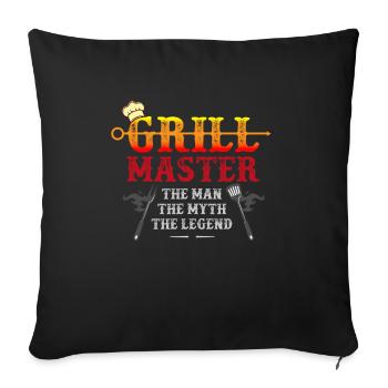 Barbecue, Grill Grill Saison, texas brick state, - Housse de coussin décorative 45 x 45 cm - noir - Devant