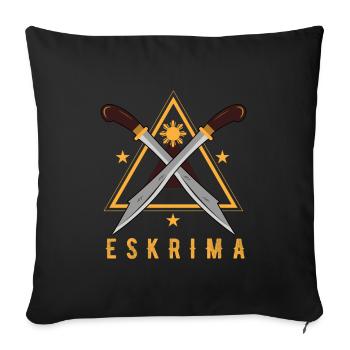 eskrima, eskrima arts martiaux philippins, - Housse de coussin décorative 45 x 45 cm - noir - Devant