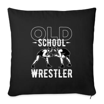 Lutte, luttes de style grec romain, - Housse de coussin décorative 45 x 45 cm - noir - Devant