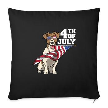 Beagle Dog 4 July America Independence Gift - Sofa pillowcase 17,3'' x 17,3'' (45 x 45 cm) - black - Front