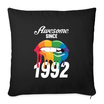 Vintage 1992 92 Birthday Retro Vintage Gift - Sofa pillowcase 17,3'' x 17,3'' (45 x 45 cm) - black - Front
