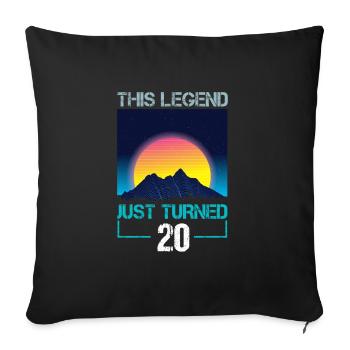 Cadeau Vaporwave de 20 ans - Housse de coussin décorative 45 x 45 cm - noir - Devant
