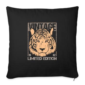 Anniversaire 1982 82 Tiger Big Cat Cadeau - Housse de coussin décorative 45 x 45 cm - noir - Devant