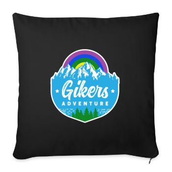 Gay Hiker and Biker Outdoor Activity Theme Gikers - Sofakissenbezug 45 x 45 cm - Schwarz - Vorne