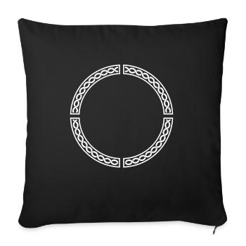 Wikinger Kreis Symbol - Sofakissenbezug 45 x 45 cm - Schwarz - Vorne