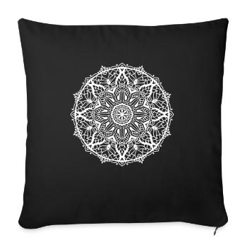 Flower Mandala - Sofa pillowcase 17,3'' x 17,3'' (45 x 45 cm) - black - Front