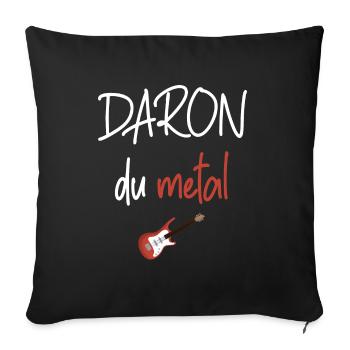 Daron du metal t-shirt homme humour - Housse de coussin décorative 45 x 45 cm - noir - Devant