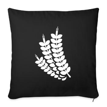 Épi de blé - Housse de coussin décorative 45 x 45 cm - noir - Devant