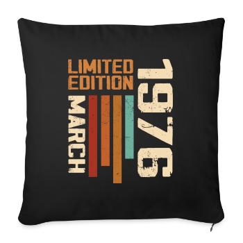 Mars 1976 Anniversaire 1976 Retro 1976 Mars - Housse de coussin décorative 45 x 45 cm - noir - Devant