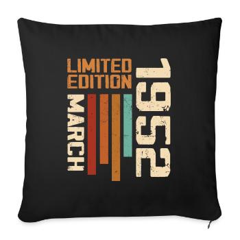 Mars 1952 Anniversaire 1952 Retro 1952 Mars - Housse de coussin décorative 45 x 45 cm - noir - Devant