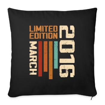March 2016 Anniversary 2016 Retro 2016 March - Sofa pillowcase 17,3'' x 17,3'' (45 x 45 cm) - black - Front