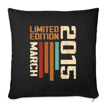 March 2015 Anniversary 2015 Retro 2015 March - Sofa pillowcase 17,3'' x 17,3'' (45 x 45 cm) - black - Front