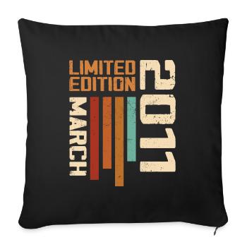 March 2011 Anniversary 2011 Retro 2011 March - Sofa pillowcase 17,3'' x 17,3'' (45 x 45 cm) - black - Front